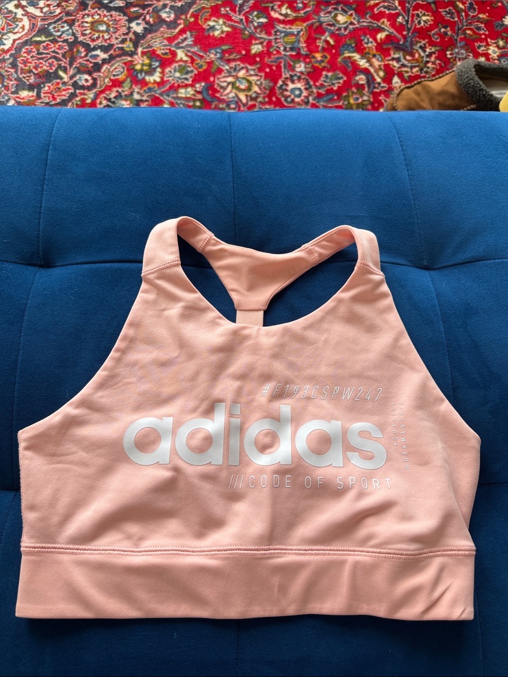 adidas Peach-Pink Racerback Crop Sports Bra - Code of Sport